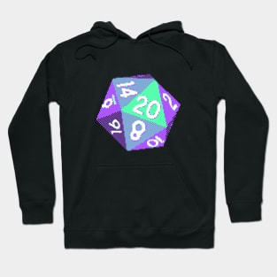 Pixel D20 Dice - Blue and Green Hoodie